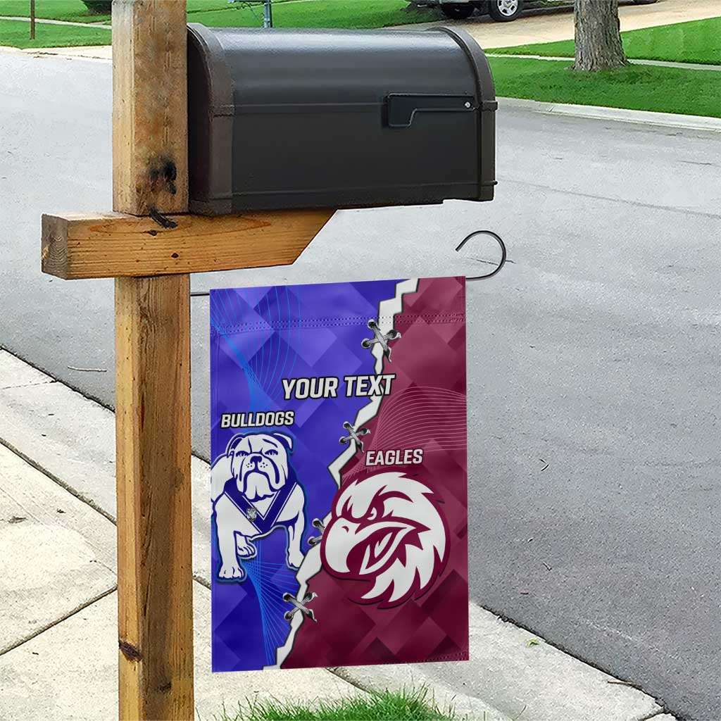 Personalised Bulldogs And Eagles Rugby Garden Flag Dynamic Style - Vibe Hoodie Shop