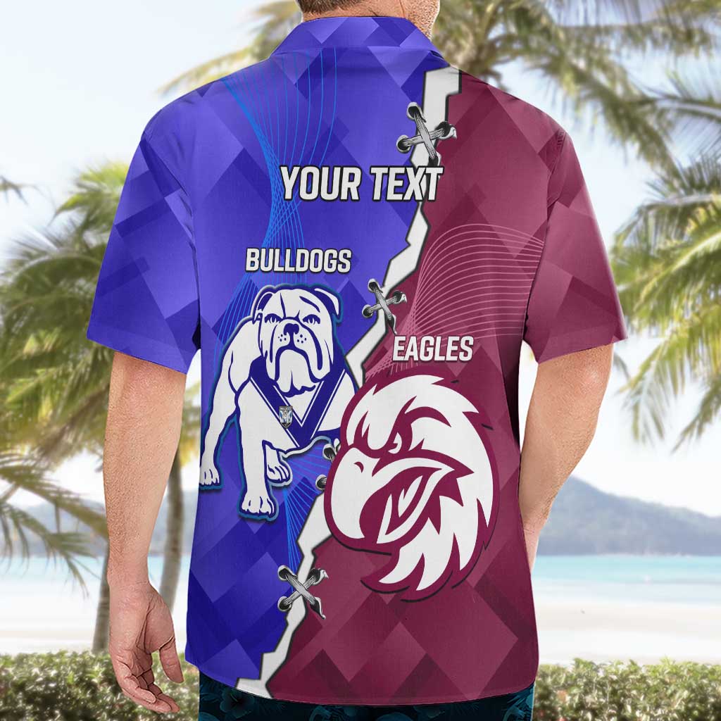 Personalised Bulldogs And Eagles Rugby Hawaiian Shirt Dynamic Style - Vibe Hoodie Shop