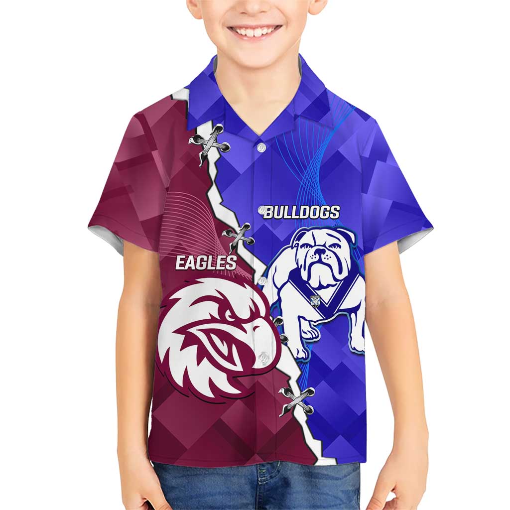 Personalised Bulldogs And Eagles Rugby Hawaiian Shirt Dynamic Style - Vibe Hoodie Shop