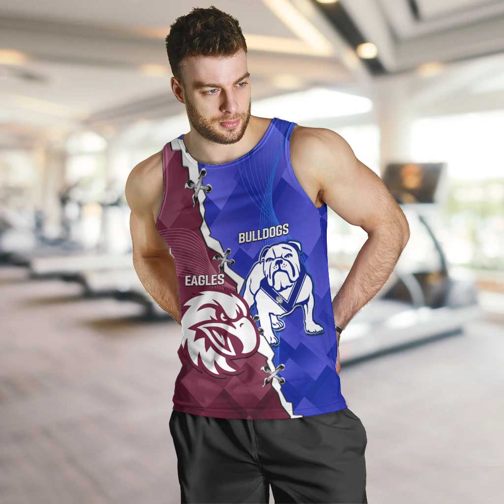 Personalised Bulldogs And Eagles Rugby Men Tank Top Dynamic Style - Vibe Hoodie Shop