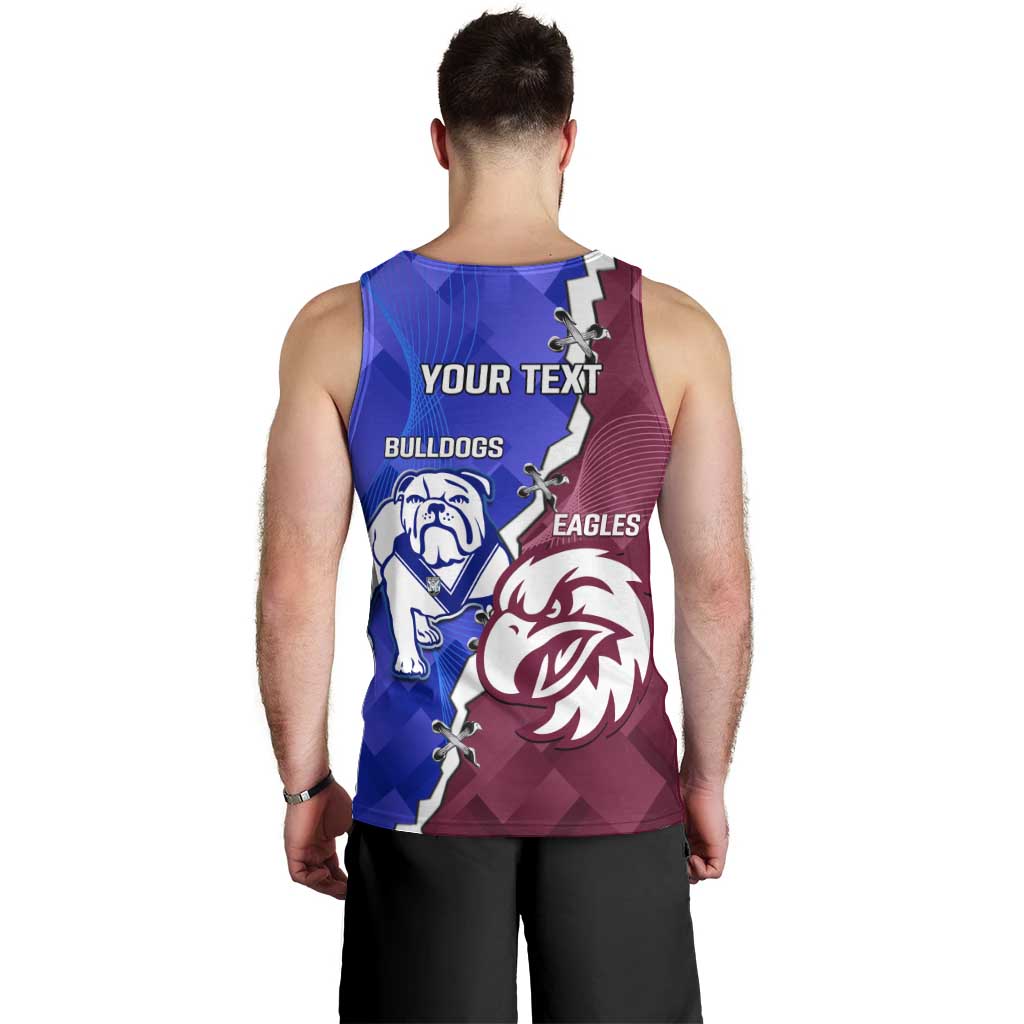 Personalised Bulldogs And Eagles Rugby Men Tank Top Dynamic Style - Vibe Hoodie Shop