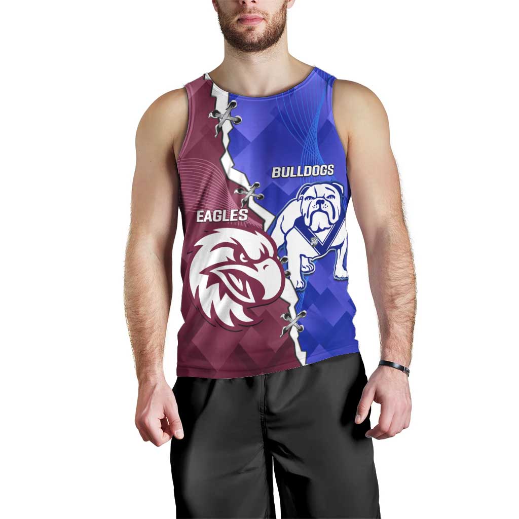 Personalised Bulldogs And Eagles Rugby Men Tank Top Dynamic Style - Vibe Hoodie Shop