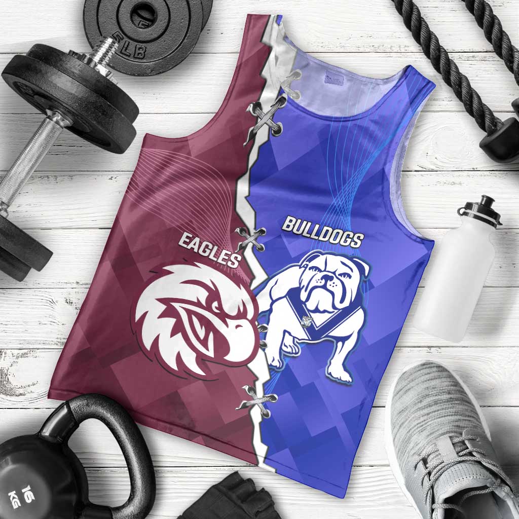 Personalised Bulldogs And Eagles Rugby Men Tank Top Dynamic Style - Vibe Hoodie Shop
