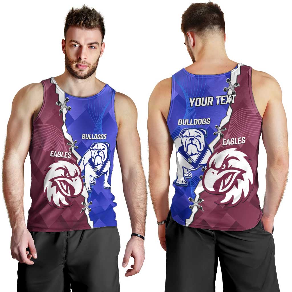 Personalised Bulldogs And Eagles Rugby Men Tank Top Dynamic Style - Vibe Hoodie Shop