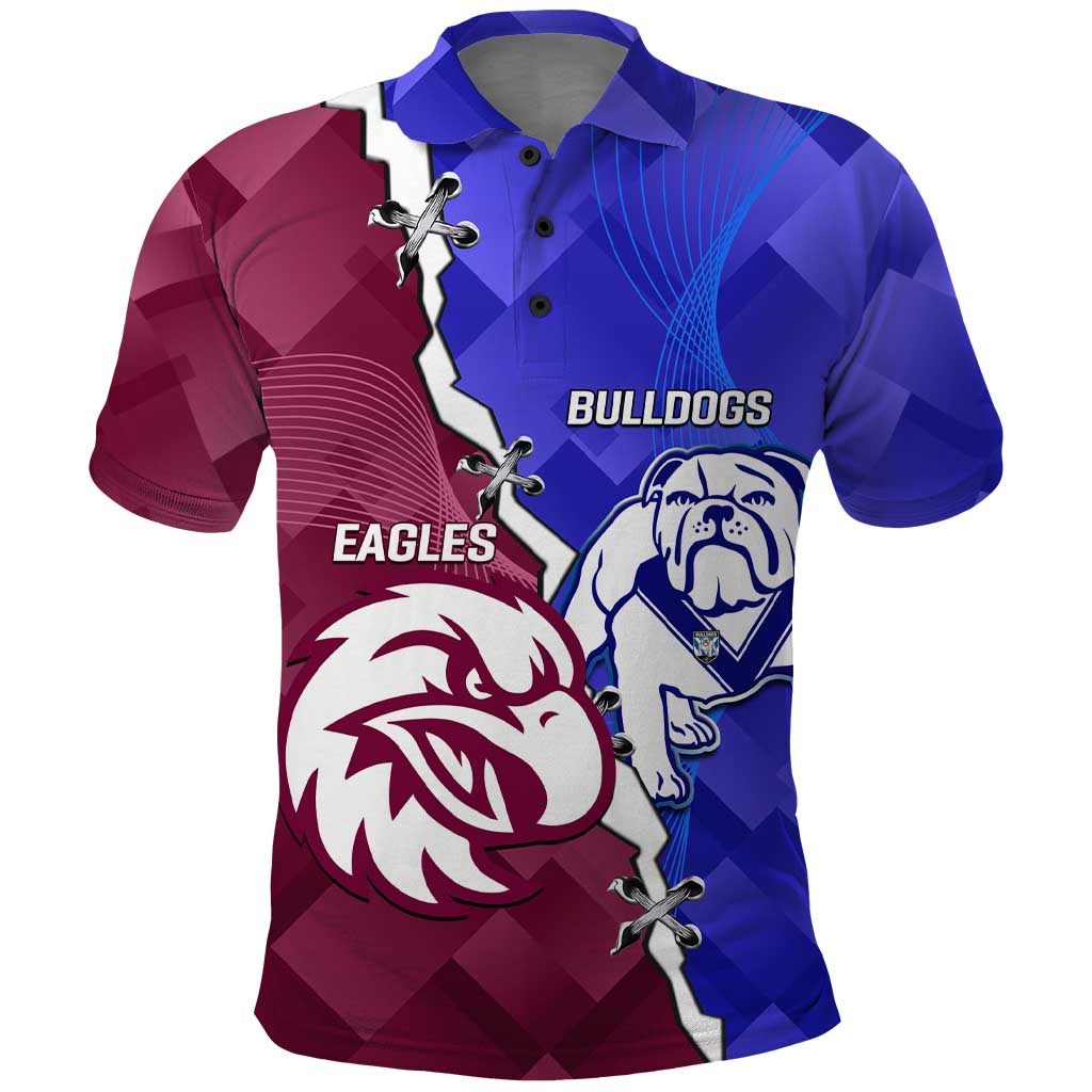 Personalised Bulldogs And Eagles Rugby Polo Shirt Dynamic Style - Vibe Hoodie Shop