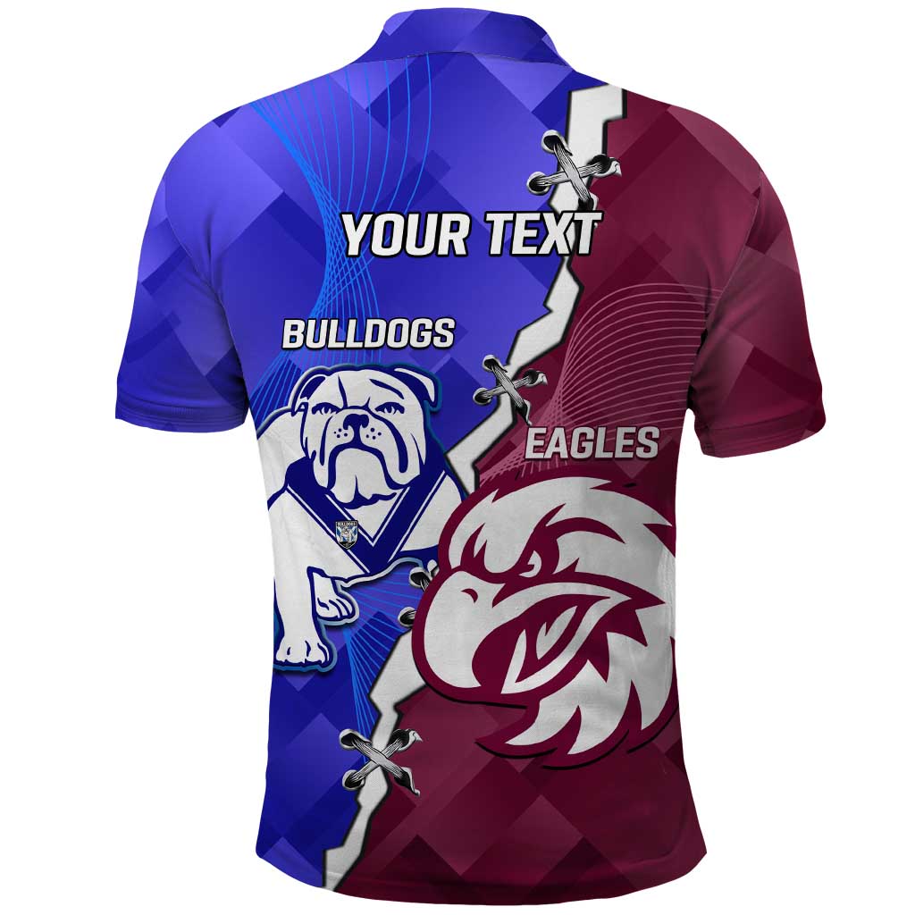 Personalised Bulldogs And Eagles Rugby Polo Shirt Dynamic Style - Vibe Hoodie Shop