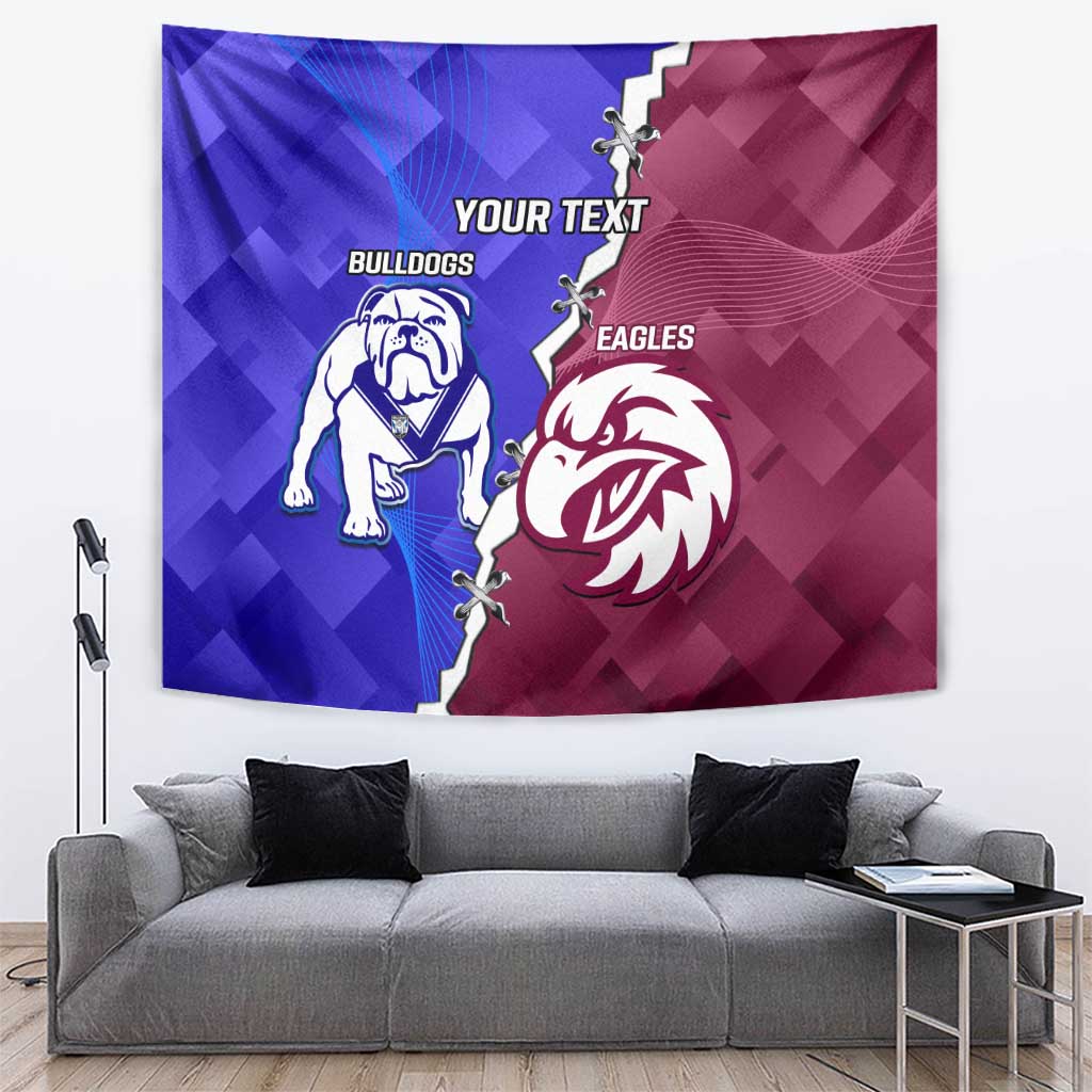 Personalised Bulldogs And Eagles Rugby Tapestry Dynamic Style - Vibe Hoodie Shop