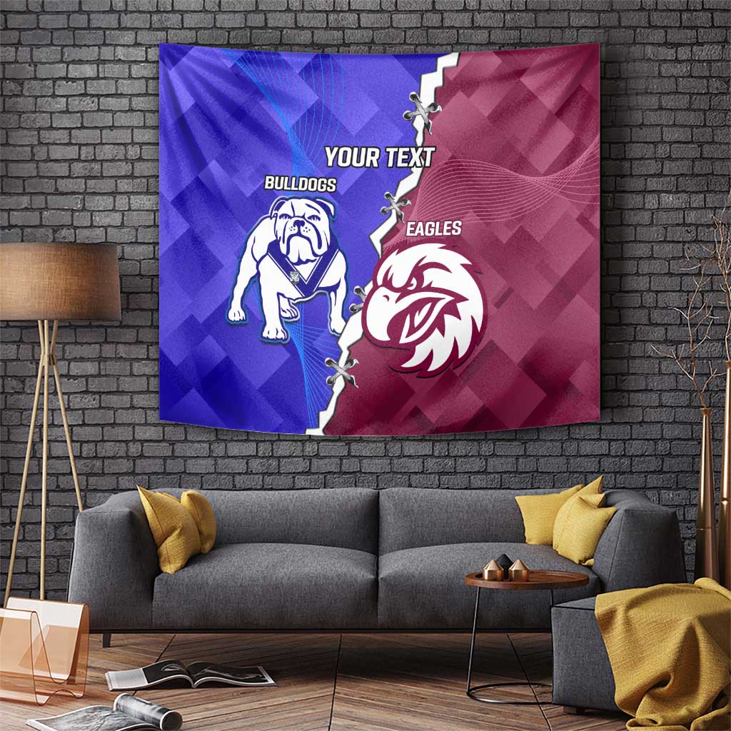 Personalised Bulldogs And Eagles Rugby Tapestry Dynamic Style - Vibe Hoodie Shop