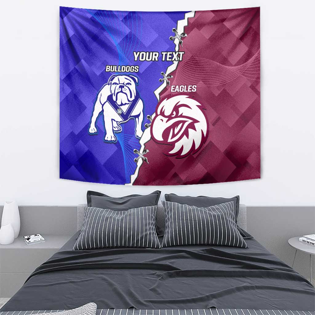 Personalised Bulldogs And Eagles Rugby Tapestry Dynamic Style - Vibe Hoodie Shop