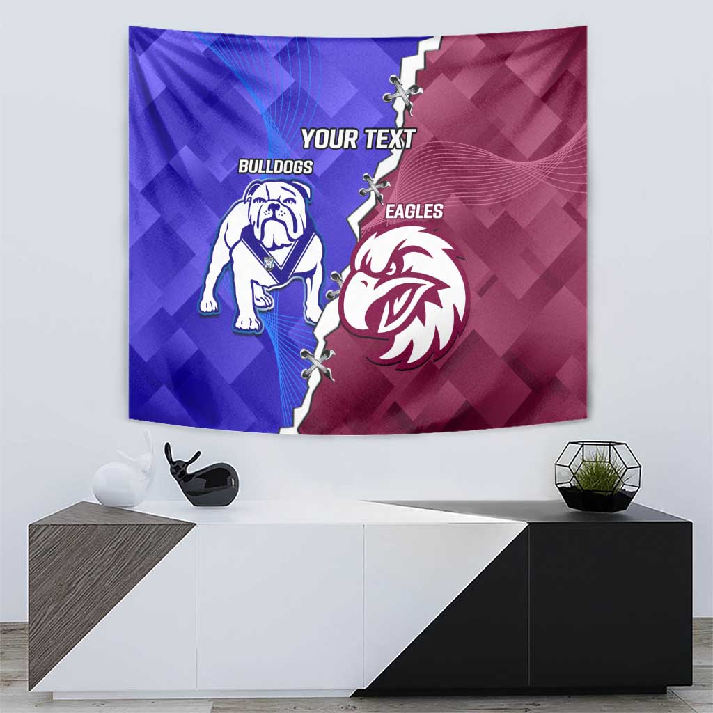 Personalised Bulldogs And Eagles Rugby Tapestry Dynamic Style - Vibe Hoodie Shop