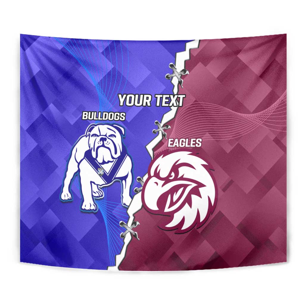 Personalised Bulldogs And Eagles Rugby Tapestry Dynamic Style - Vibe Hoodie Shop