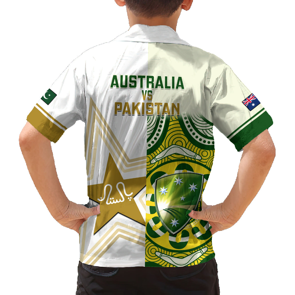 australia-and-pakistan-cricket-family-matching-long-sleeve-bodycon-dress-and-hawaiian-shirt-boxing-day-2023-test-aussie-with-shaheens