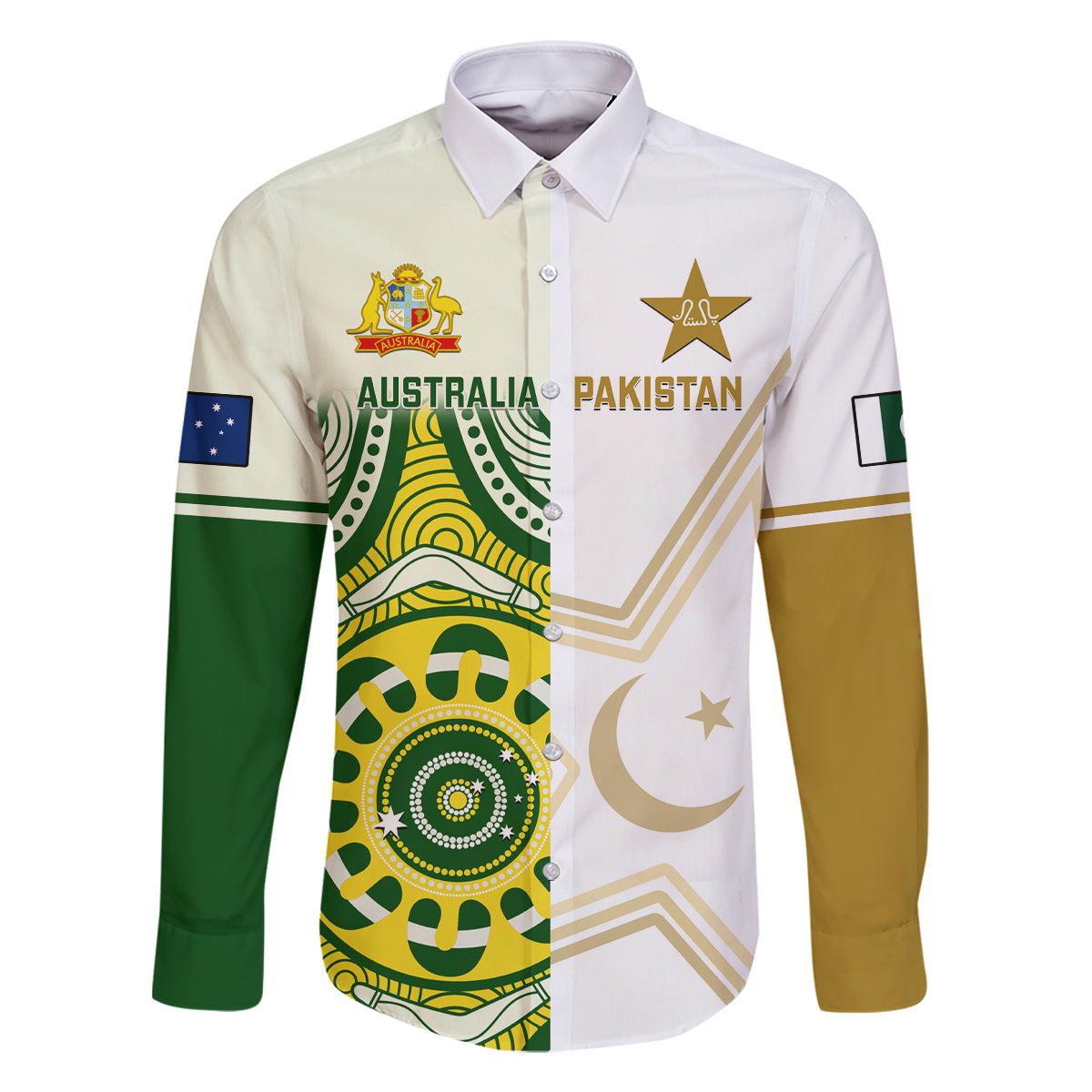 australia-and-pakistan-cricket-family-matching-long-sleeve-bodycon-dress-and-hawaiian-shirt-boxing-day-2023-test-aussie-with-shaheens