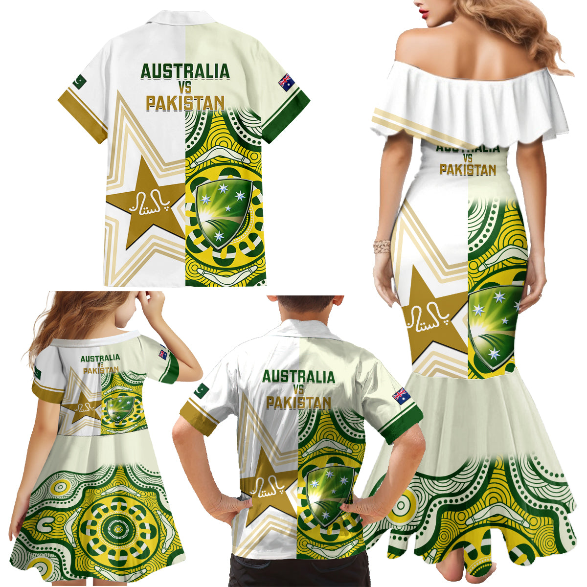 australia-and-pakistan-cricket-family-matching-mermaid-dress-and-hawaiian-shirt-boxing-day-2023-test-aussie-with-shaheens