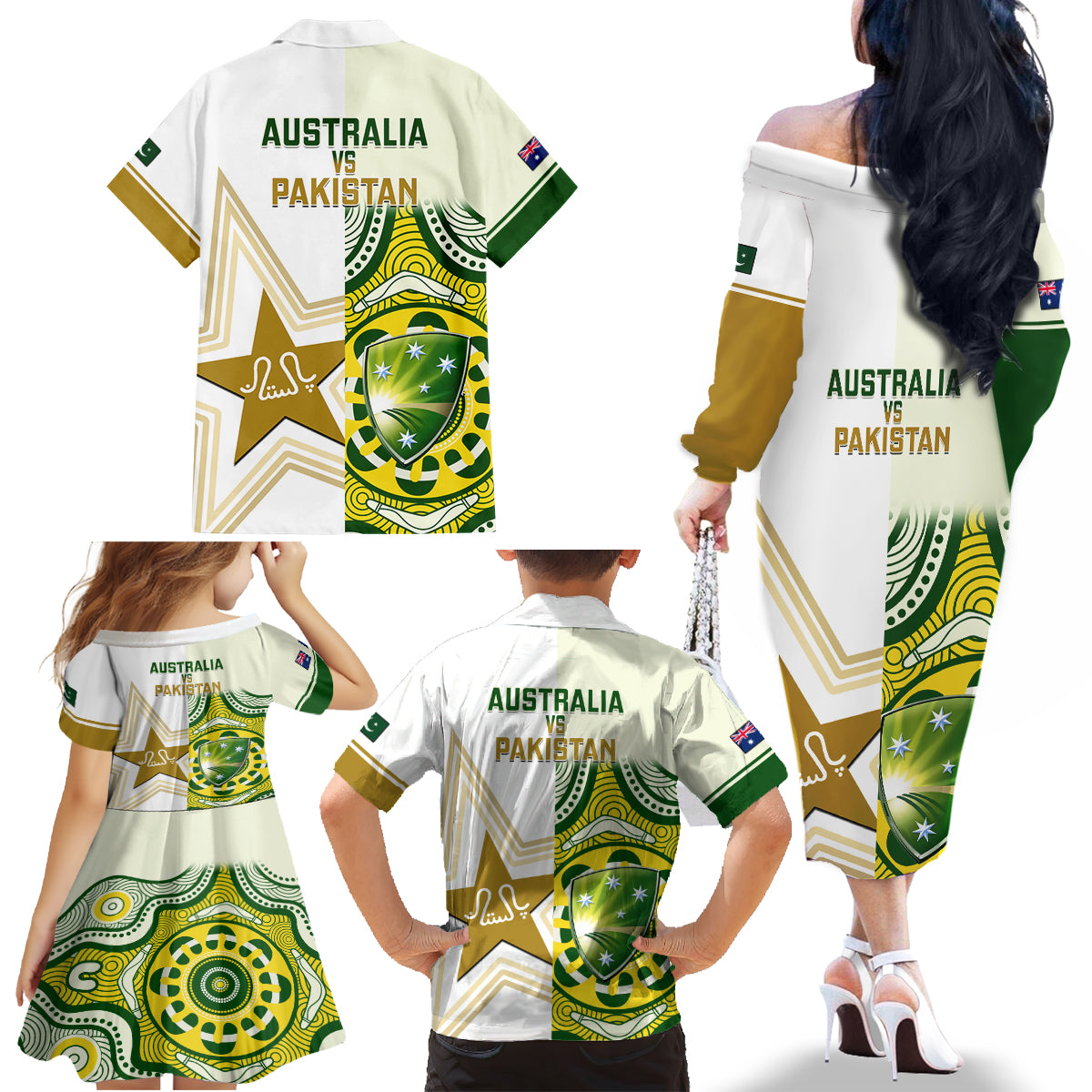 australia-and-pakistan-cricket-family-matching-off-shoulder-long-sleeve-dress-and-hawaiian-shirt-boxing-day-2023-test-aussie-with-shaheens