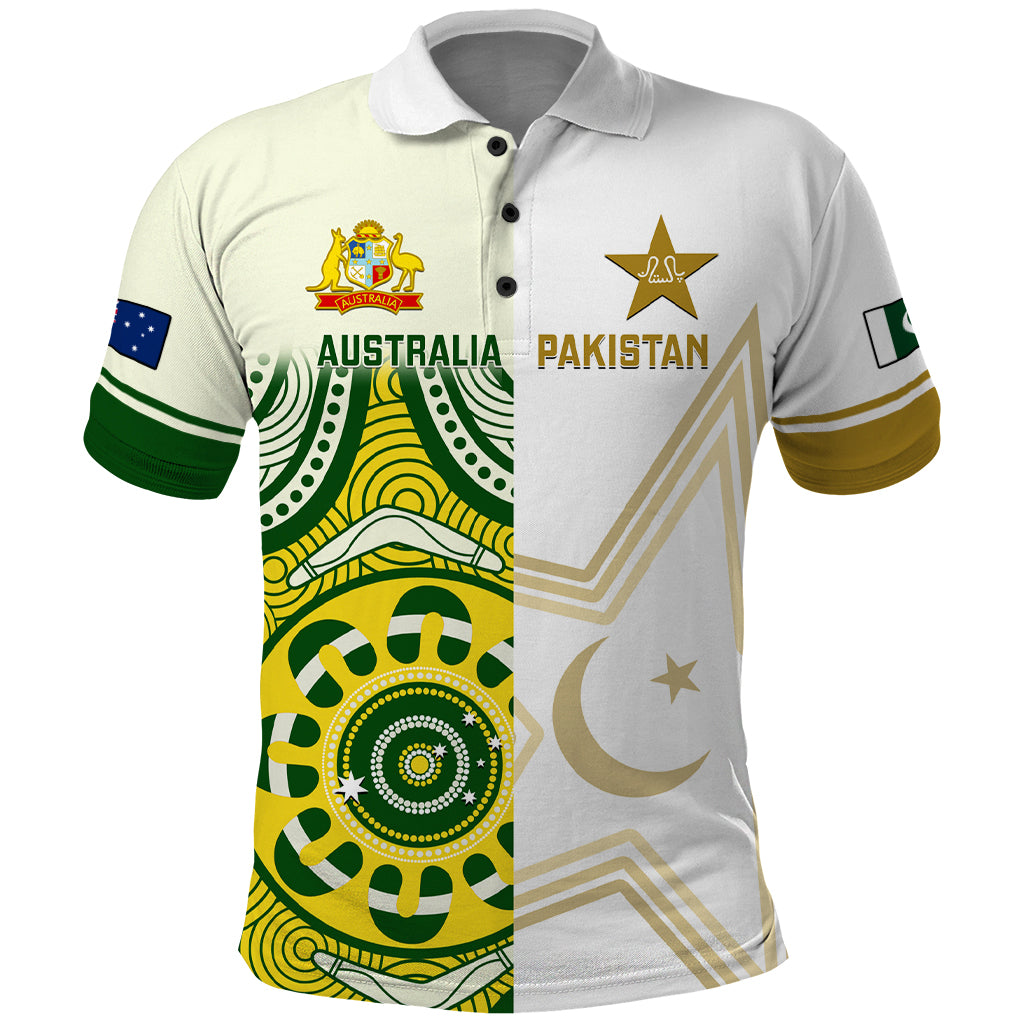 Australia And Pakistan Cricket Polo Shirt Boxing Day 2023 Test Aussie With Shaheens - Vibe Hoodie Shop