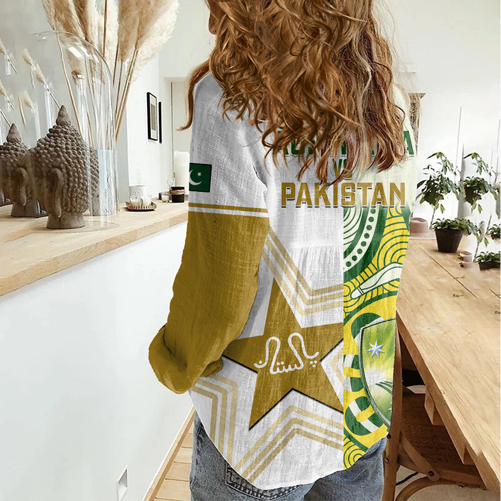 Australia And Pakistan Cricket Women Casual Shirt Boxing Day 2023 Test Aussie With Shaheens - Vibe Hoodie Shop