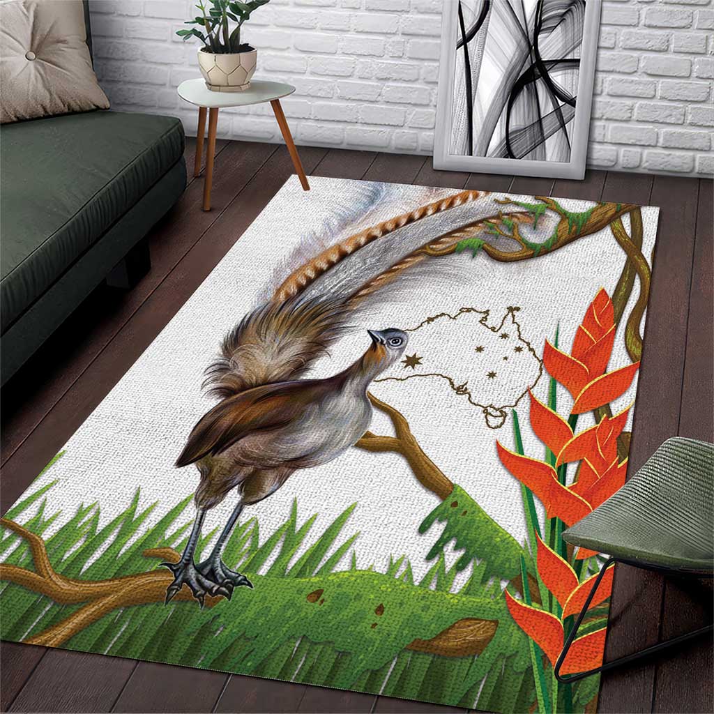 Australia Superb Lyrebird Area Rug Aussie Map - Rainforest Vibes - Vibe Hoodie Shop