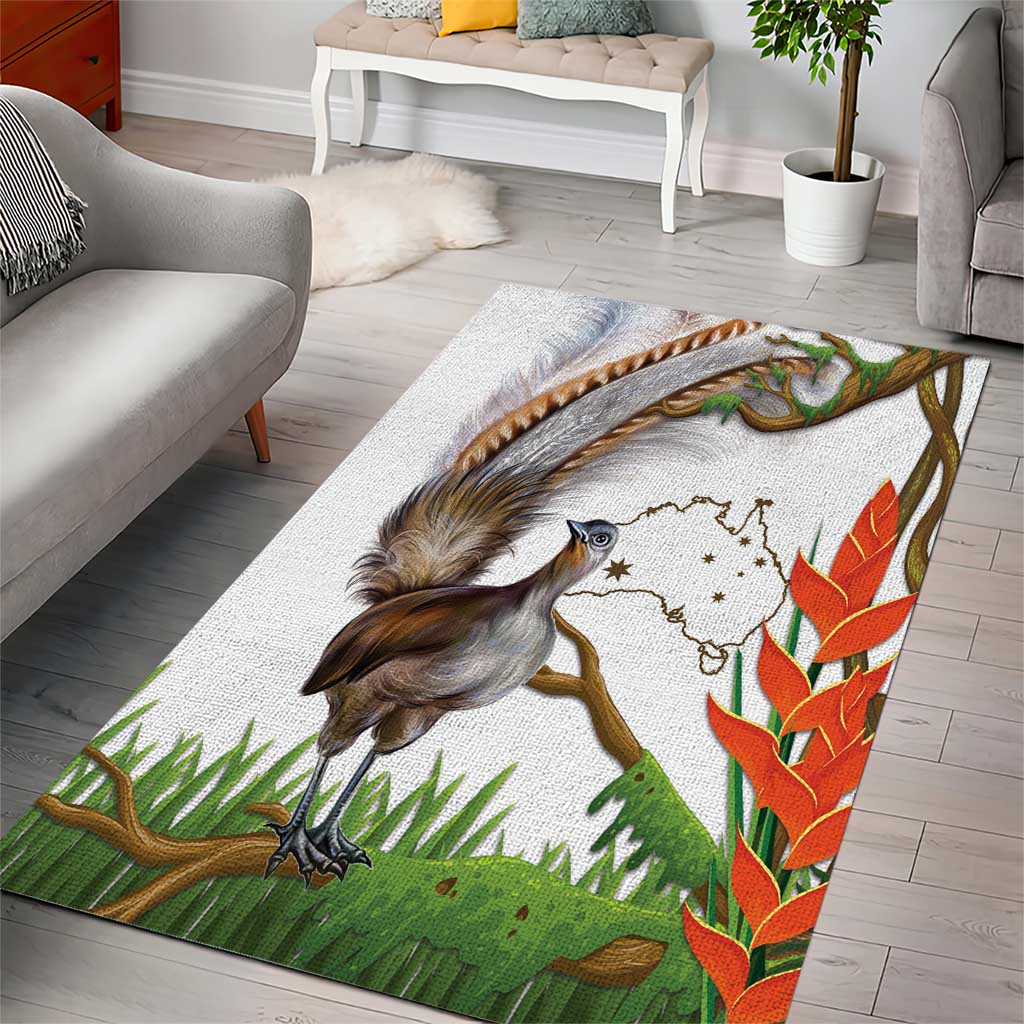 Australia Superb Lyrebird Area Rug Aussie Map - Rainforest Vibes - Vibe Hoodie Shop