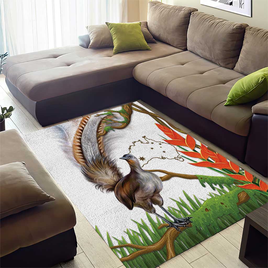 Australia Superb Lyrebird Area Rug Aussie Map - Rainforest Vibes - Vibe Hoodie Shop