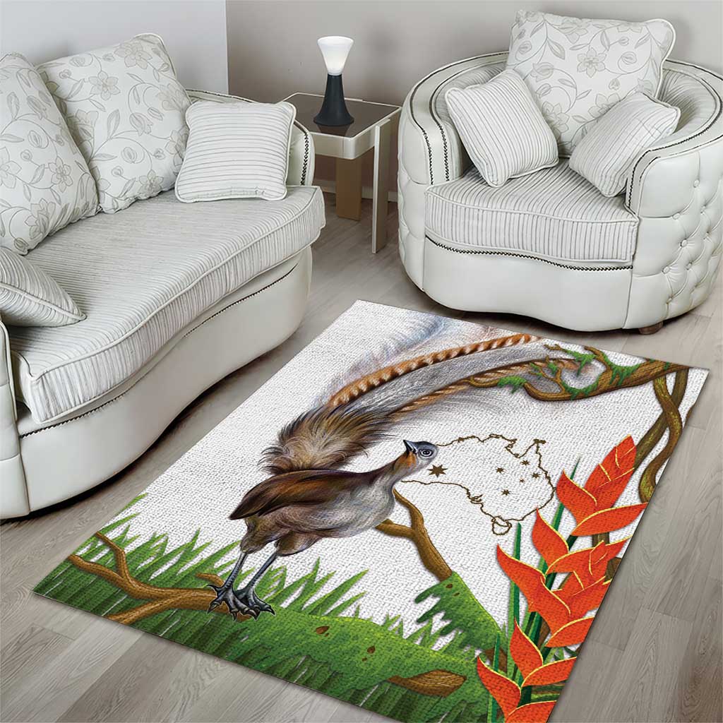 Australia Superb Lyrebird Area Rug Aussie Map - Rainforest Vibes - Vibe Hoodie Shop