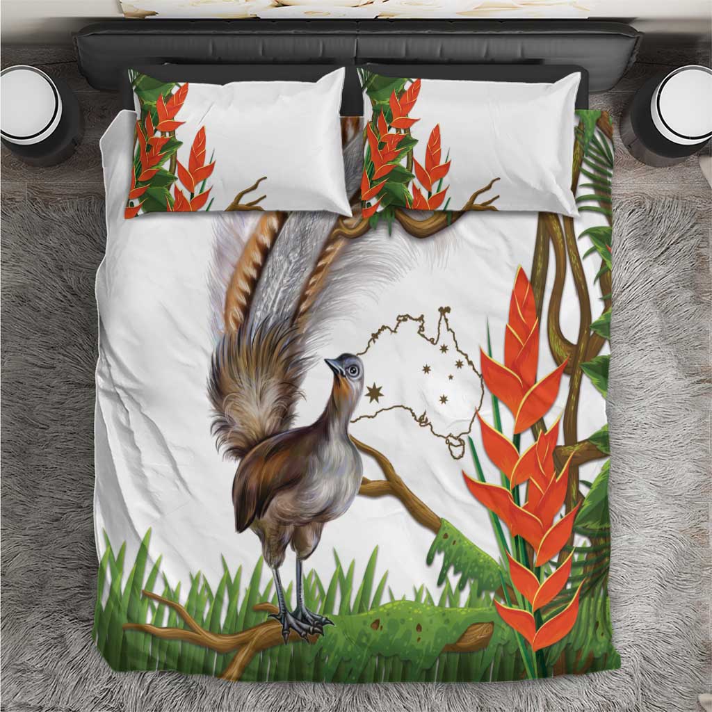 Australia Superb Lyrebird Bedding Set Aussie Map - Rainforest Vibes - Vibe Hoodie Shop