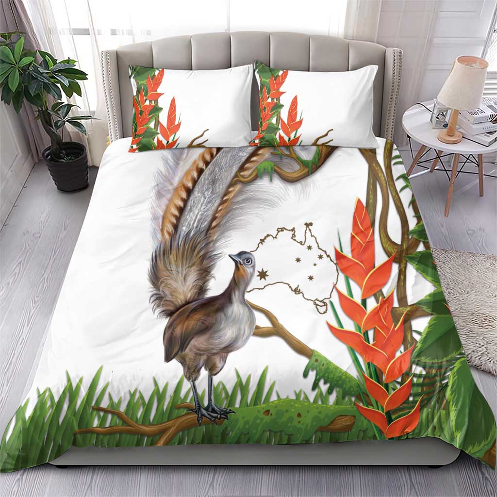 Australia Superb Lyrebird Bedding Set Aussie Map - Rainforest Vibes - Vibe Hoodie Shop