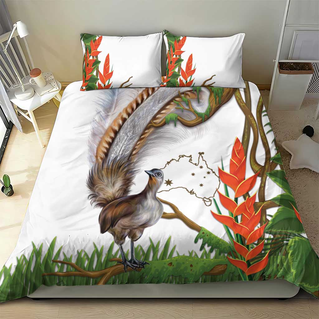 Australia Superb Lyrebird Bedding Set Aussie Map - Rainforest Vibes - Vibe Hoodie Shop