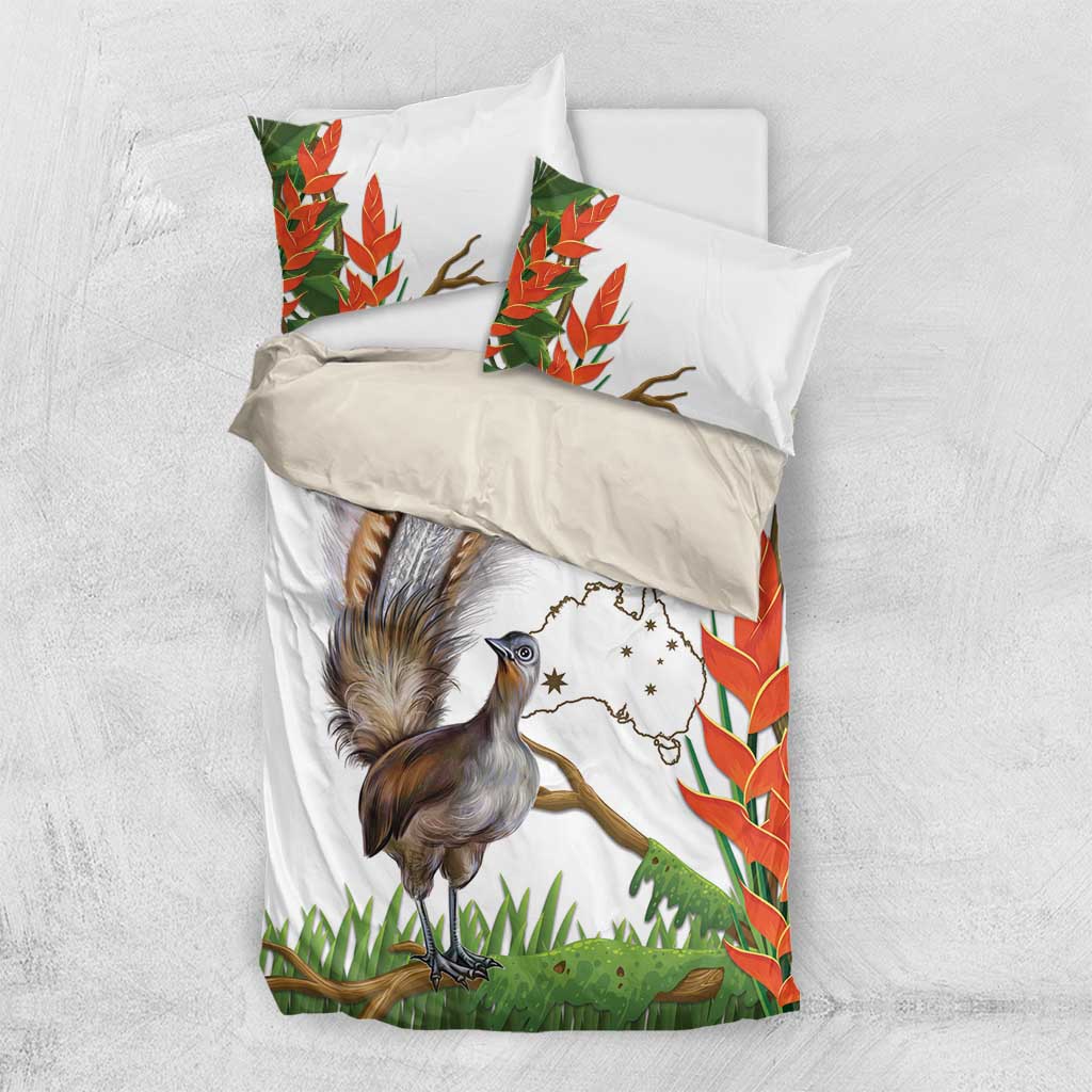 Australia Superb Lyrebird Bedding Set Aussie Map - Rainforest Vibes - Vibe Hoodie Shop