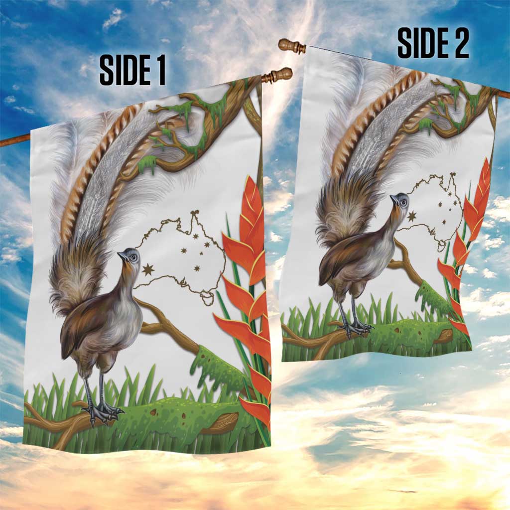 Australia Superb Lyrebird Garden Flag Aussie Map - Rainforest Vibes - Vibe Hoodie Shop
