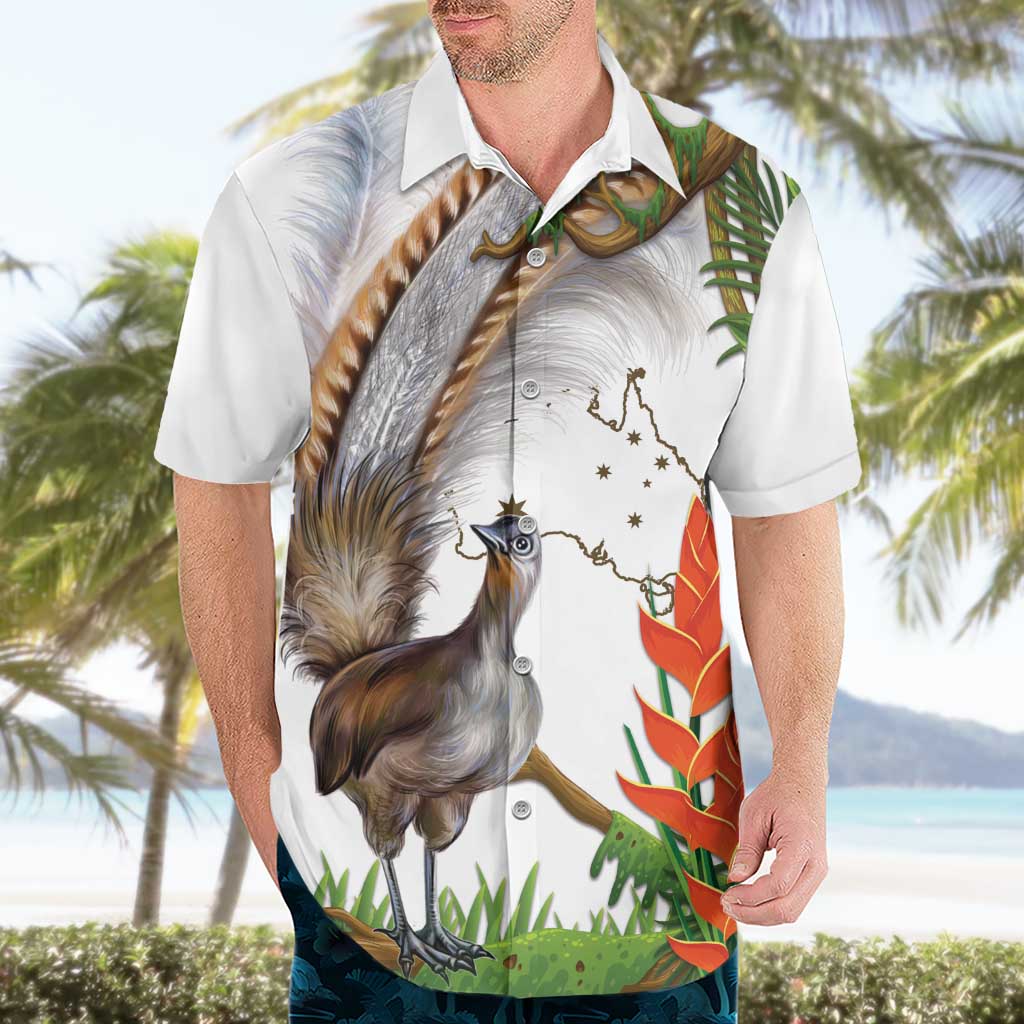 Australia Superb Lyrebird Hawaiian Shirt Aussie Map - Rainforest Vibes - Vibe Hoodie Shop