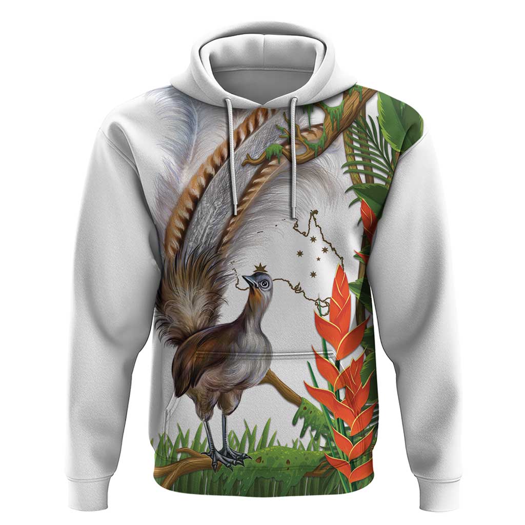 Australia Superb Lyrebird Hoodie Aussie Map - Rainforest Vibes - Vibe Hoodie Shop