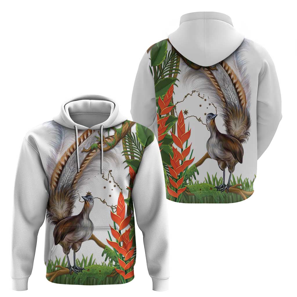 Australia Superb Lyrebird Hoodie Aussie Map - Rainforest Vibes - Vibe Hoodie Shop
