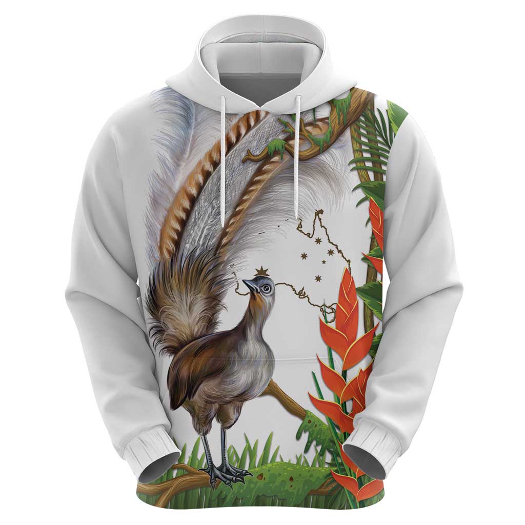 Australia Superb Lyrebird Hoodie Aussie Map - Rainforest Vibes - Vibe Hoodie Shop