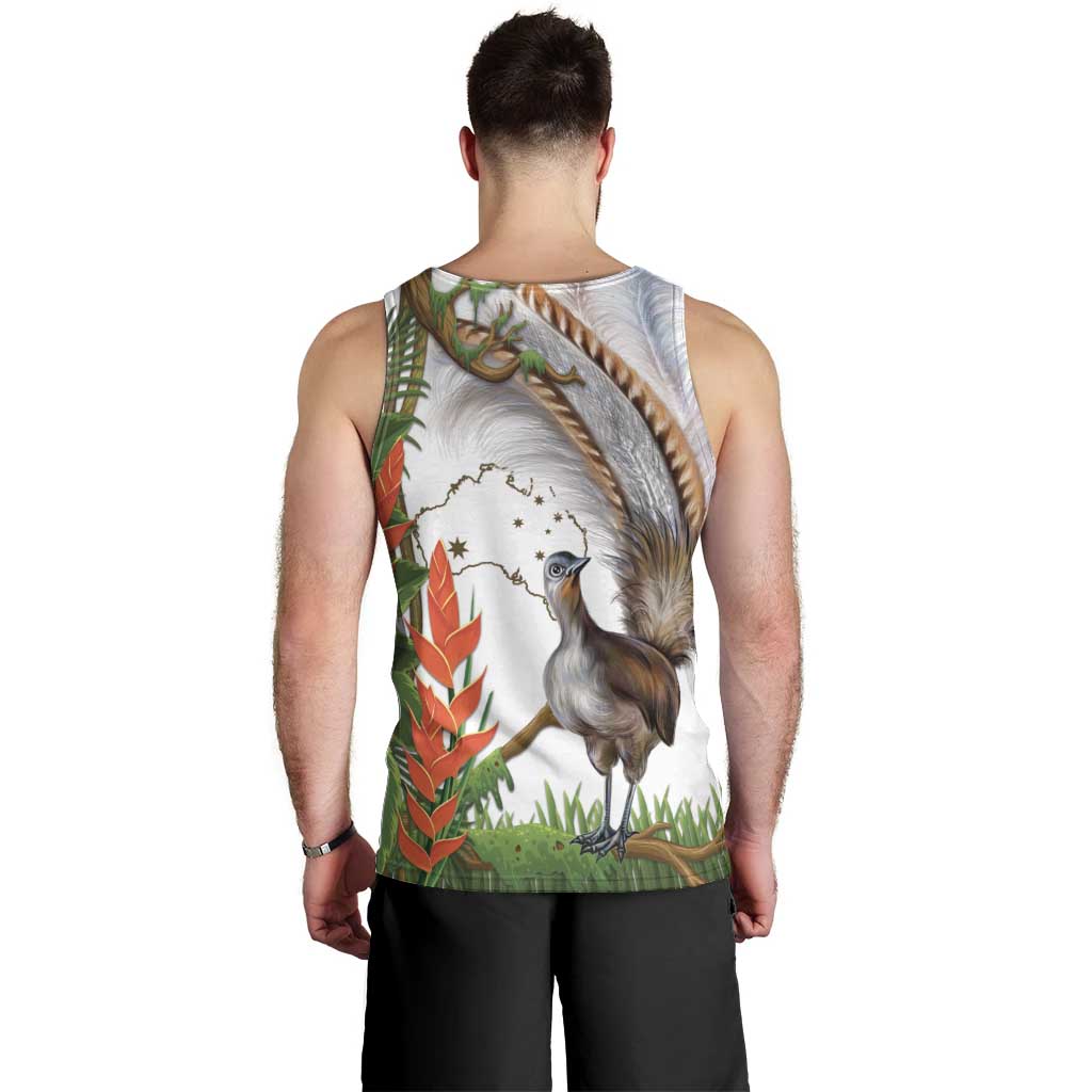 Australia Superb Lyrebird Men Tank Top Aussie Map - Rainforest Vibes - Vibe Hoodie Shop