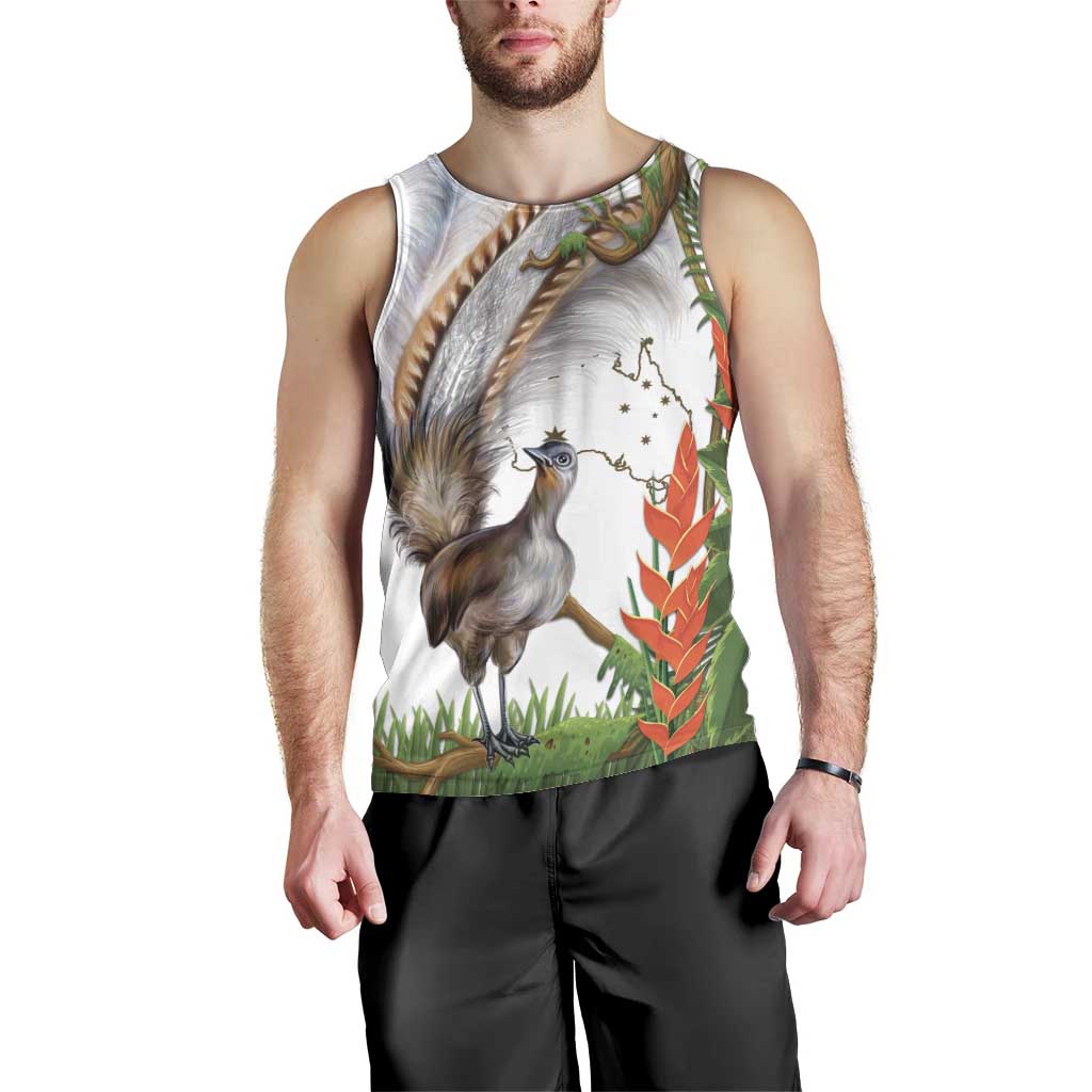 Australia Superb Lyrebird Men Tank Top Aussie Map - Rainforest Vibes - Vibe Hoodie Shop