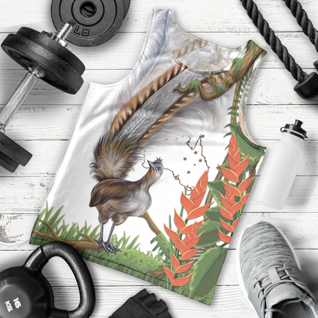 Australia Superb Lyrebird Men Tank Top Aussie Map - Rainforest Vibes - Vibe Hoodie Shop