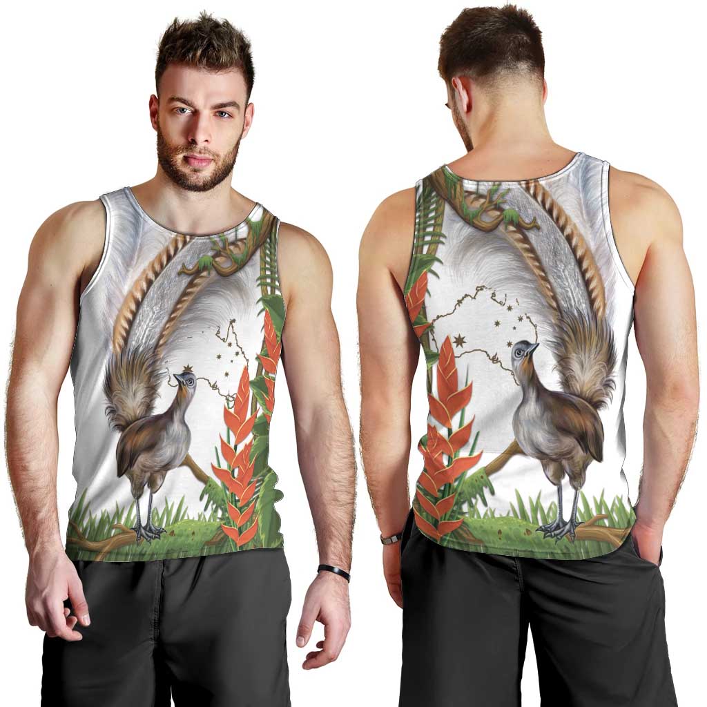 Australia Superb Lyrebird Men Tank Top Aussie Map - Rainforest Vibes - Vibe Hoodie Shop