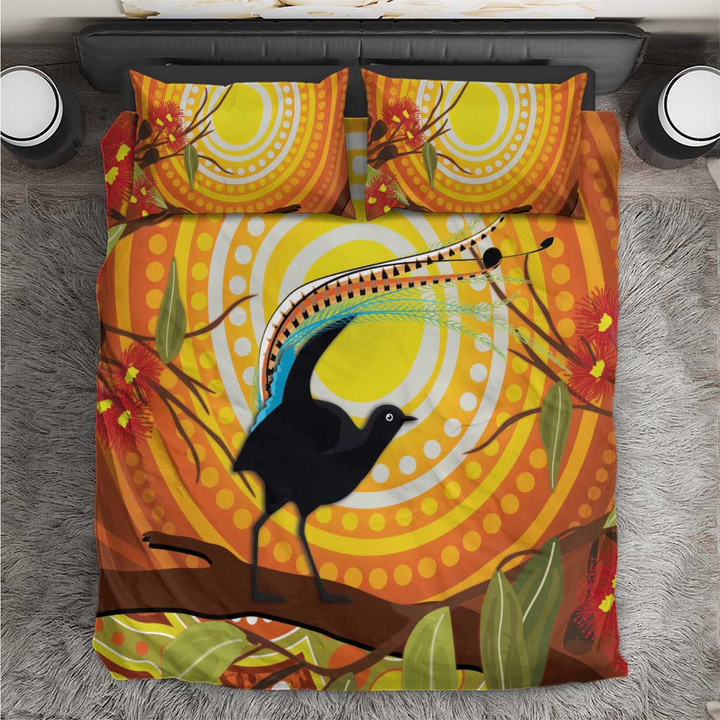 Australia Superb Lyrebird Bedding Set Aboriginal Art - Vibe Hoodie Shop