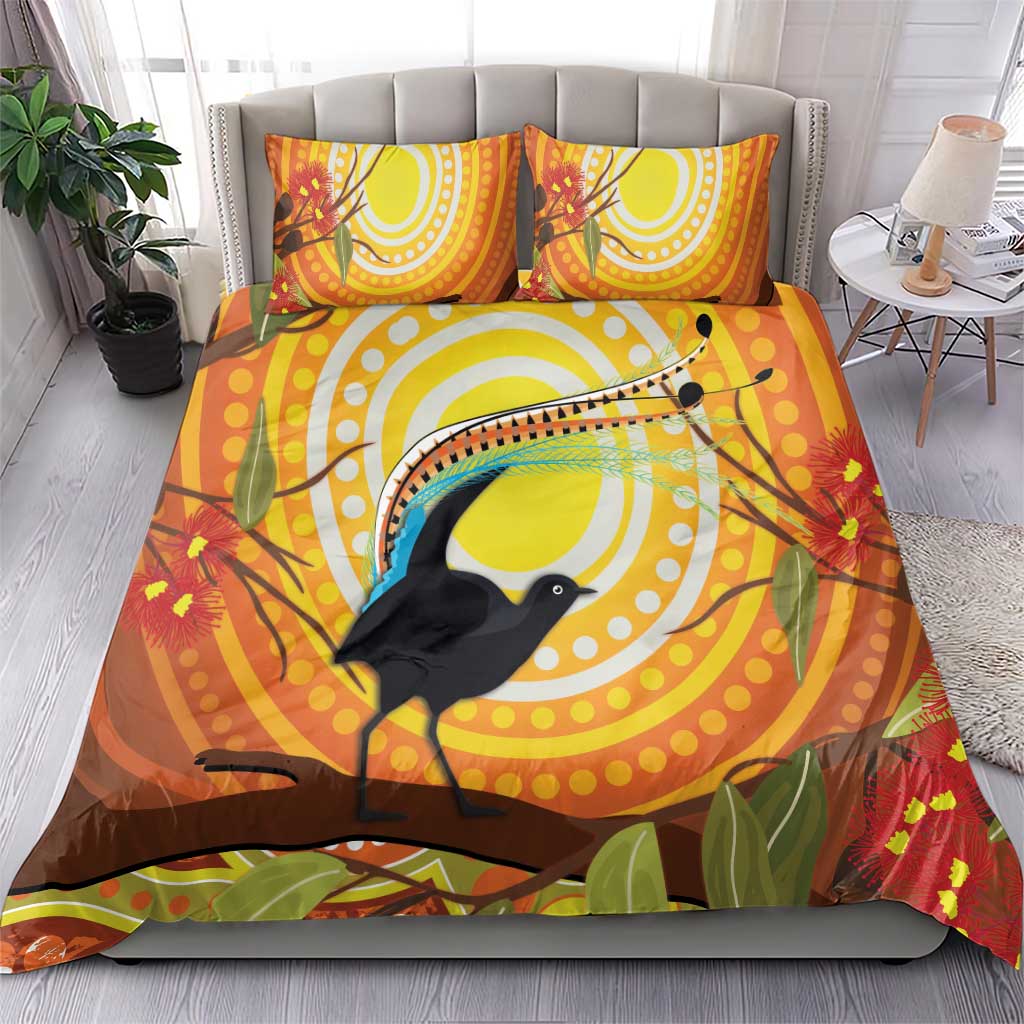 Australia Superb Lyrebird Bedding Set Aboriginal Art - Vibe Hoodie Shop
