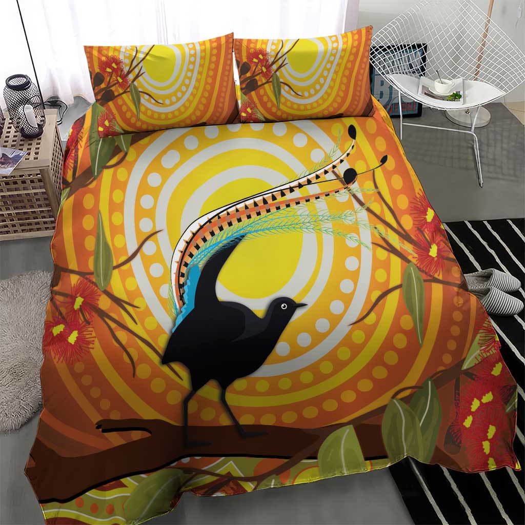 Australia Superb Lyrebird Bedding Set Aboriginal Art - Vibe Hoodie Shop