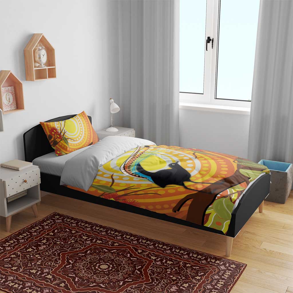 Australia Superb Lyrebird Bedding Set Aboriginal Art - Vibe Hoodie Shop
