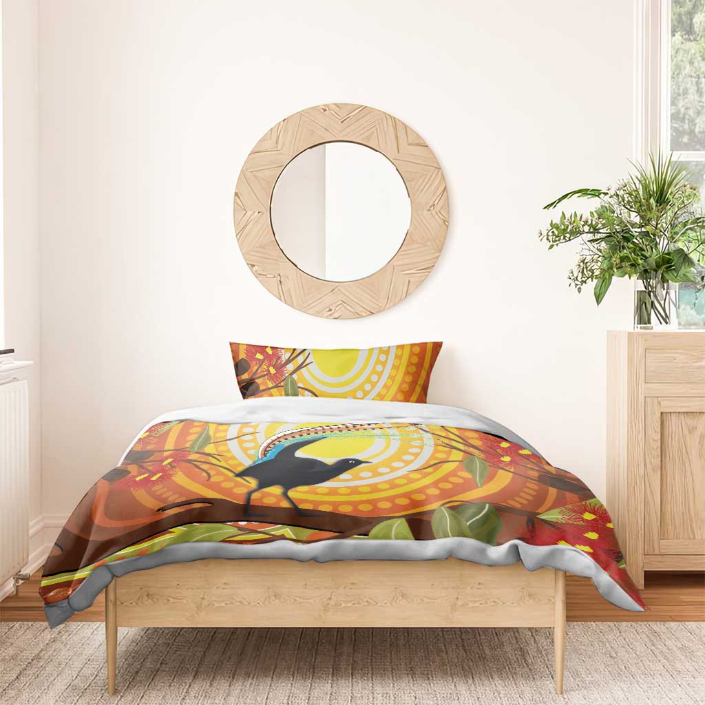 Australia Superb Lyrebird Bedding Set Aboriginal Art - Vibe Hoodie Shop