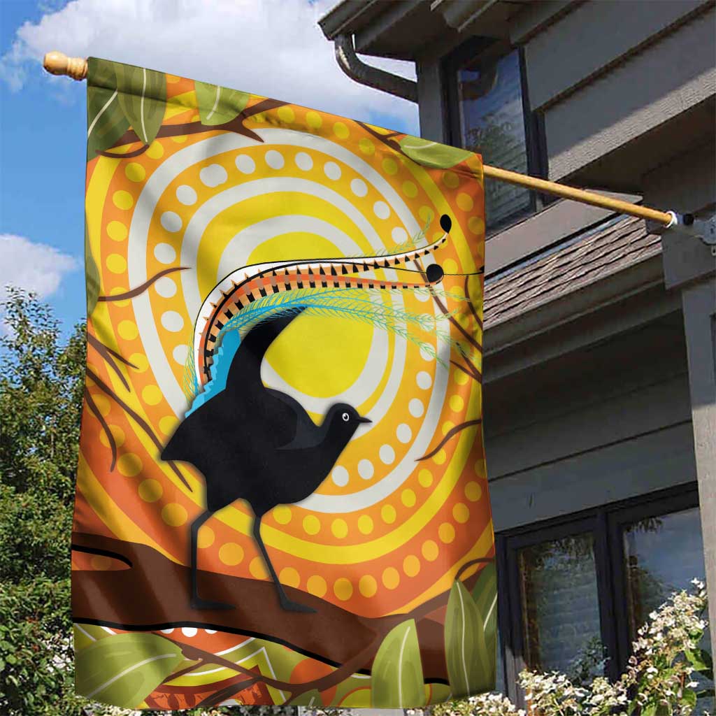 Australia Superb Lyrebird Garden Flag Aboriginal Art - Vibe Hoodie Shop