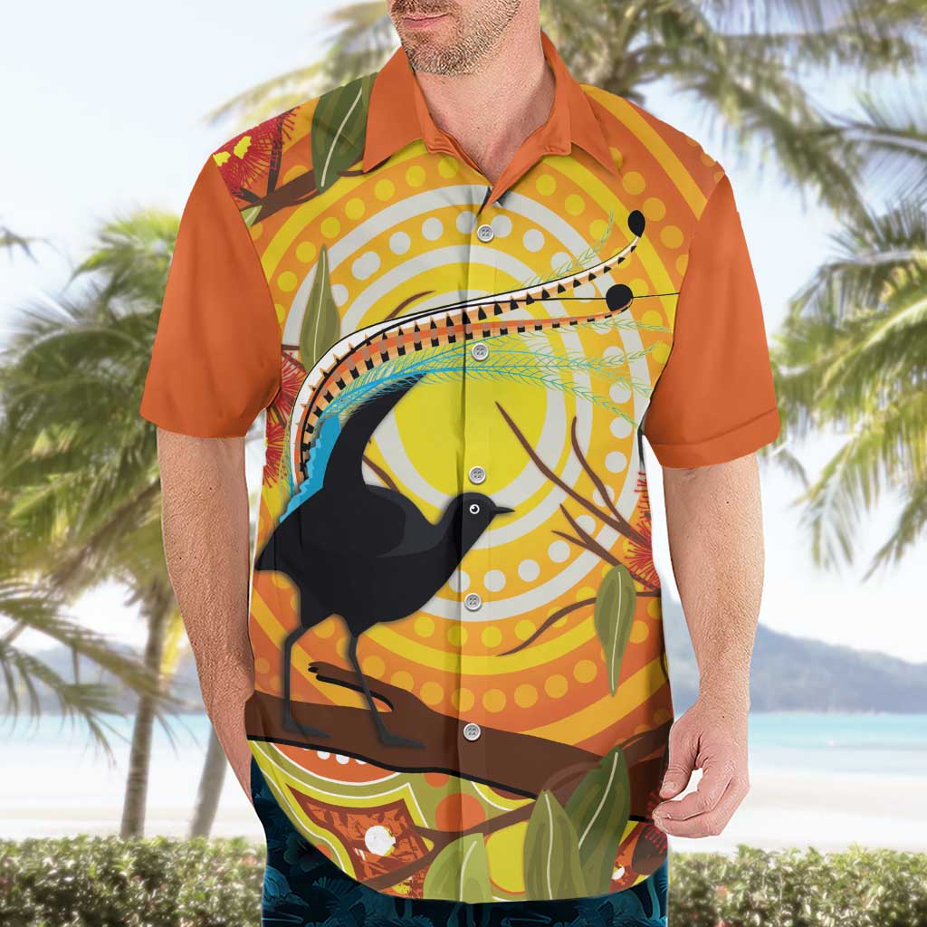 Australia Superb Lyrebird Hawaiian Shirt Aboriginal Art - Vibe Hoodie Shop