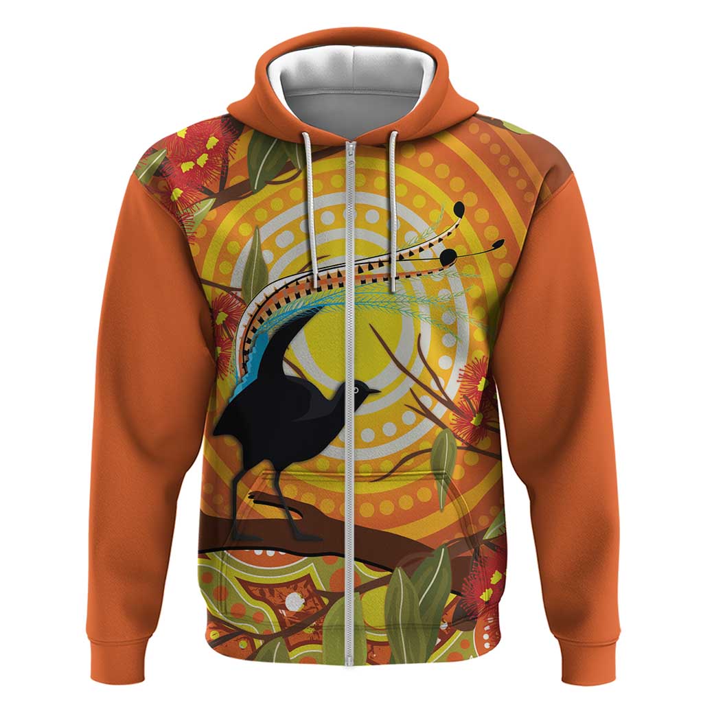 Australia Superb Lyrebird Hoodie Aboriginal Art - Vibe Hoodie Shop