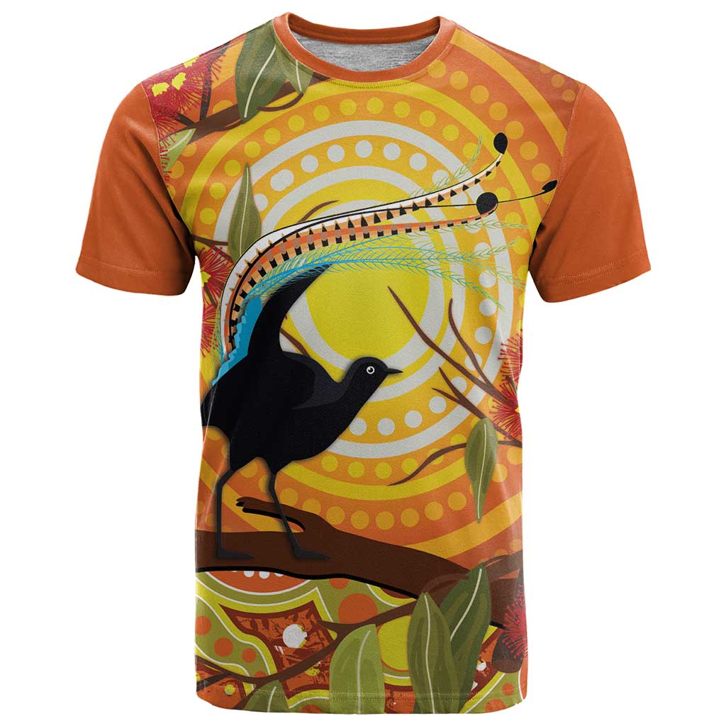 Australia Superb Lyrebird T Shirt Aboriginal Art - Vibe Hoodie Shop