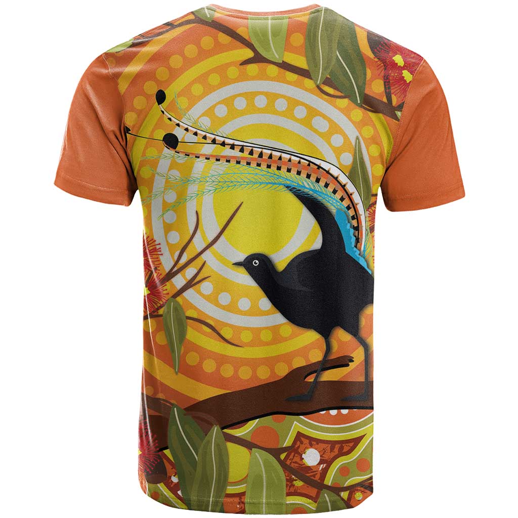 Australia Superb Lyrebird T Shirt Aboriginal Art - Vibe Hoodie Shop