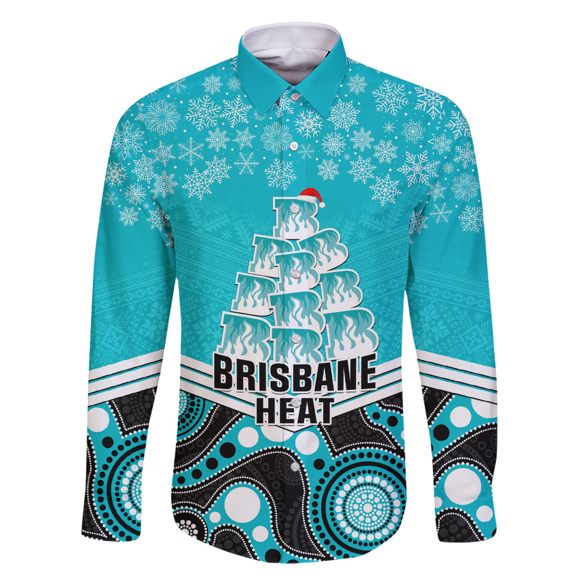 custom-brisbane-heat-cricket-christmas-family-matching-long-sleeve-bodycon-dress-and-hawaiian-shirt-merry-xmas-2023-indigenous-art