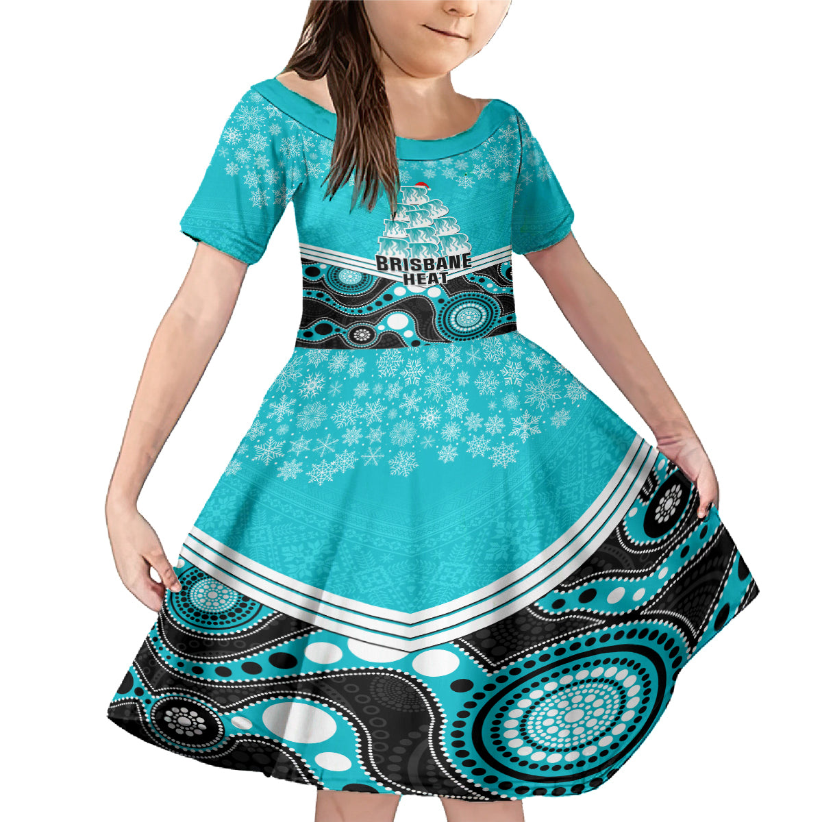 custom-brisbane-heat-cricket-christmas-family-matching-mermaid-dress-and-hawaiian-shirt-merry-xmas-2023-indigenous-art